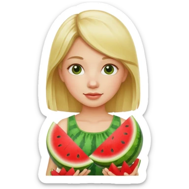 Blond Girl With watermelons sticker