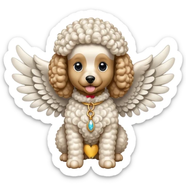 Perro poodle con alas sticker