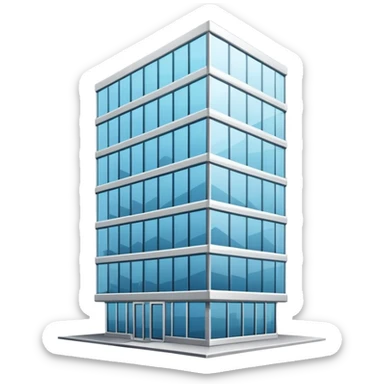 generate realistic detailed office glass building in 3d style sticker