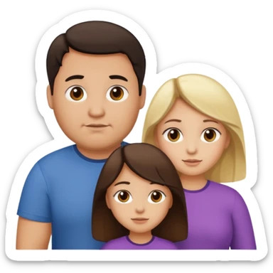 Familia de 4 personas : Hombre gordito,pelo oscuro, Mujer pelo cafe, hija 1 pelo mono , hija 2 pelo oscuro. sticker