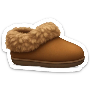 Brown fluffy slippers sticker