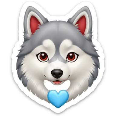 Husky mit Herz sticker