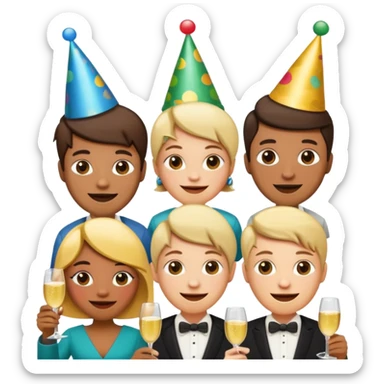 quirky cartoon faces collaborating as a creative team called 'unemployd retards', playful and vibrant iOS emoji style sticker