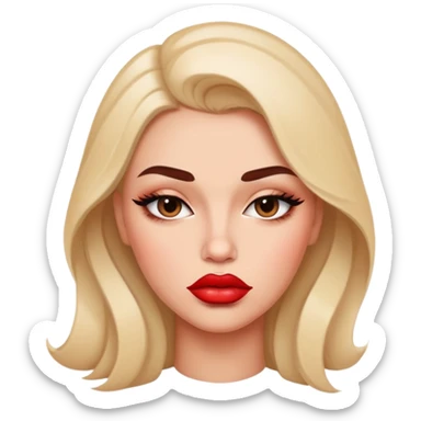 full glossy pouty baddie lips with lip liner sticker