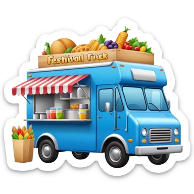 Festival Food Truck blue sticker