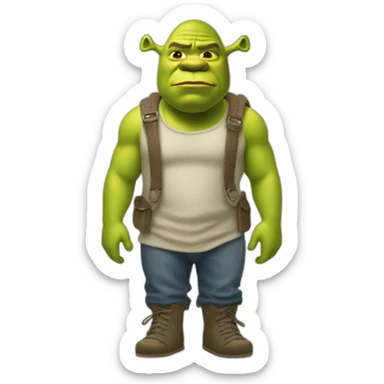 Shrek con ropa de baño sticker