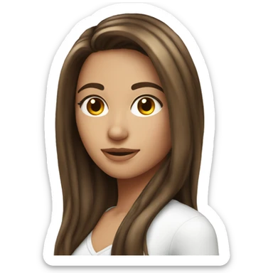 pretty brunette girl with highlights  sticker