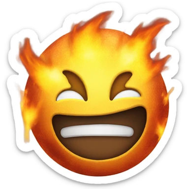 fireball and smiley face  sticker