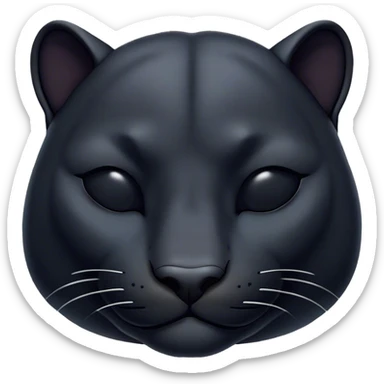 Meme-Worthy cute Sleeping Panther Portrait Emoji, Head resting peacefully with a contented smile, showcasing a luxuriously sleek form and eyes gently closed in serene slumber, Simplified yet comically adorable features, highly detailed, glowing with a soft, drowsy dark light, high shine, relaxed and utterly lovable, stylized with an air of playful laziness, bright and heartwarming, soft glowing outline, capturing the essence of a sleeping panther that feels destined to become the next viral icon of adorable rest! sticker