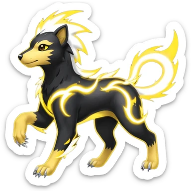 Houndour-Electrike-Fakémon-hybrid-creature (full body)  sticker