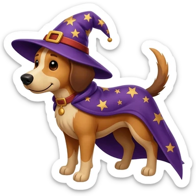 Dog wizard sticker