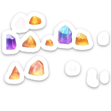 prehistoric cave with glowing crystal formations sticker