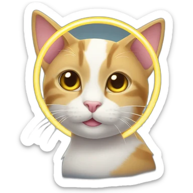 Cat with halo sticker