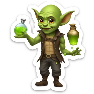 male-goblin that is putting perfume on himself  sticker
