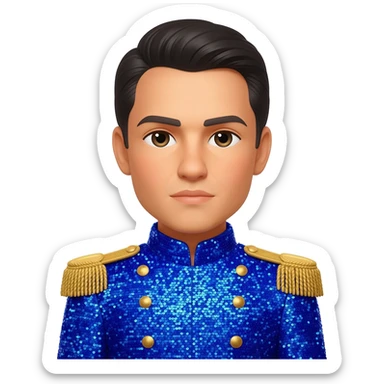 Agustín I of Mexico with blue sequin outfit sticker