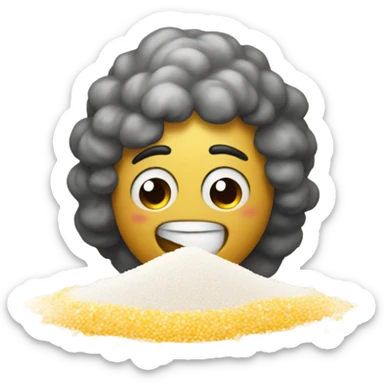 happy emoji with a pile of salt sticker