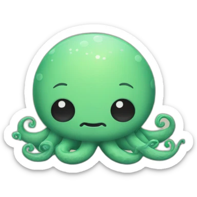 a cute kraken with closed eyes relaxing sticker
