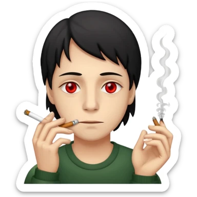 Emoji cansado mariguano sticker