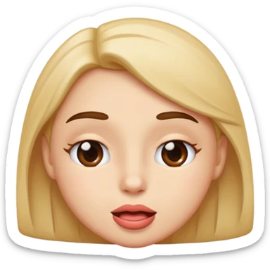 the literal kissing emoji whilst twinking but just wothout rhe heart: twinking amoji while kissing  sticker