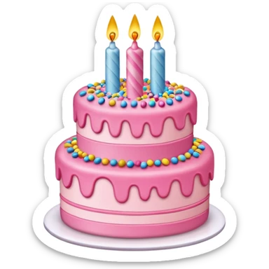 Make a pink birth day cake sticker