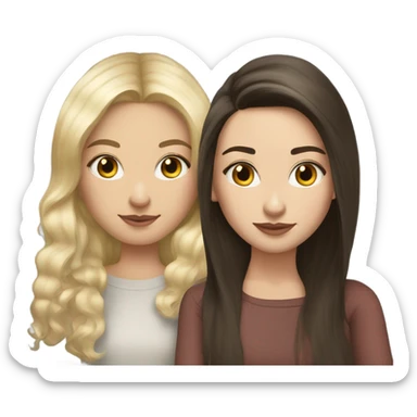 Realistic Russian Brunette hair girl and her Russian blonde haired bestie  sticker