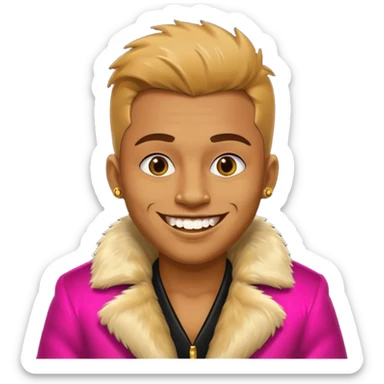 ganster with fur coat and gold teeth sticker