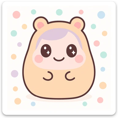 hamster with your face, body is a potato, kawaii style, cute sticker