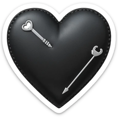 emo heart with a safety pin and patch sticker