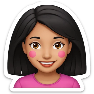 hispanic children girl with black hair sticker