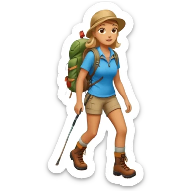 woman hiking in the woods in the sunshine sticker