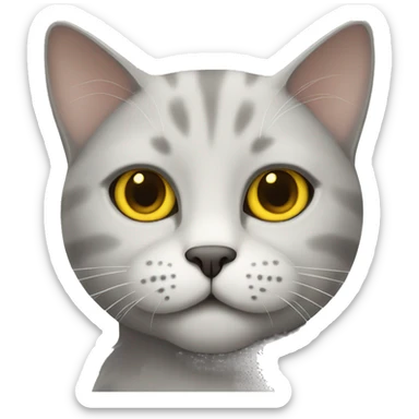 Scottish cat with yellow eyes sticker