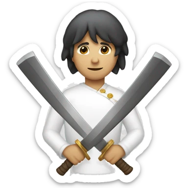 Un ado avec un katana avec des éclairs  sticker