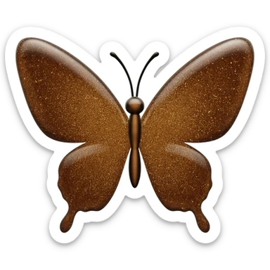 borboleta marrom vidro gliter sticker