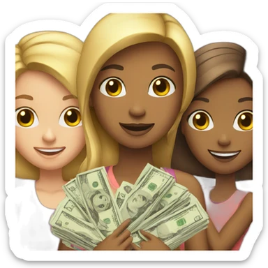 group-of-girls-with-money sticker