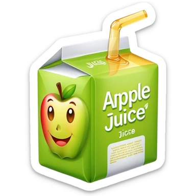 Apple juice box sticker