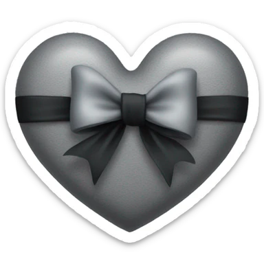 Grey heart with a black bow sticker