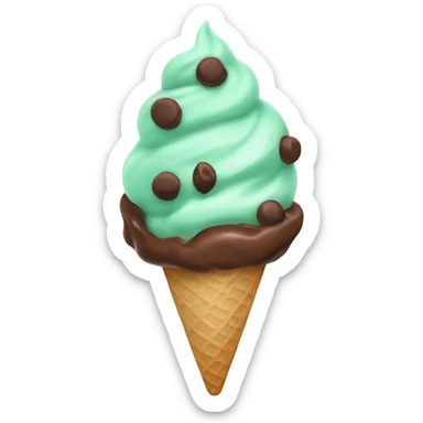 Ice cream mint chocolate chip sticker