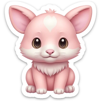 Una mascota en colores pastel, un animal inventado que se vea tierno. Que tenga cara linda y se vea de cuerpo entero, muy coqueta  sticker
