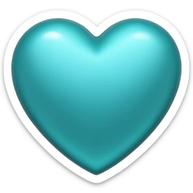 heart with a metallic turquoise finish sticker
