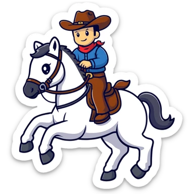 cowboy riding a horse sticker