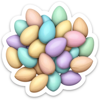 almonds decorated for Easter with pastel colors sticker
