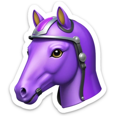 purple horse with helmet sticker