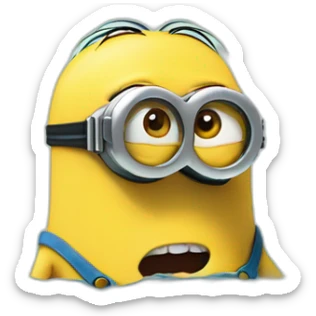 sad minion drowning sticker