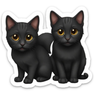 two-cats-bengali-cat-kitten-cat-black-together sticker