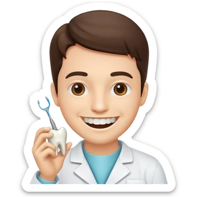 dentist  with tooth sticker