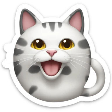 A cat have a phone  sticker