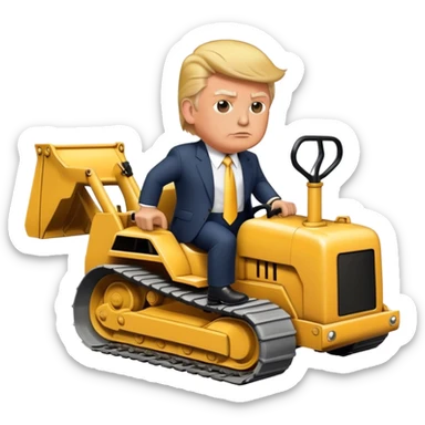 Donald trump riding bulldozer sticker