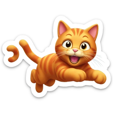 Red cat playing sticker