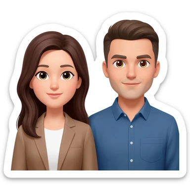 Woman and man sticker