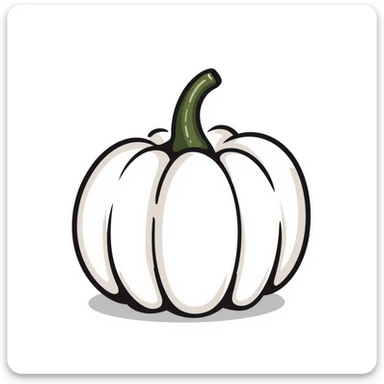 A pumpkin with details in pastel colors (dd9fb0, ffc6d3, a3bfc9, c4bee2, f1b091), hand-drawn doodle style sticker